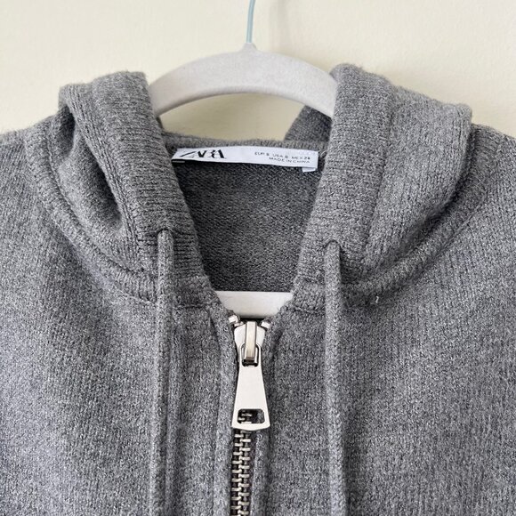 NEW Zara Bomber Style Hooded Cardigan, Size S - Picture 14 of 16